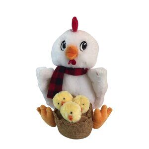Gemmy Animated Hen & Three Dancing Chicks Sings Rockin Robin Christmas Song